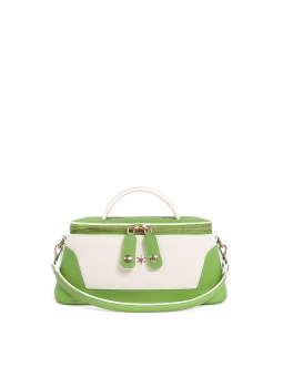 'Lingot Duo' Nappa Leather handbag Apple Green, Cream& Gold