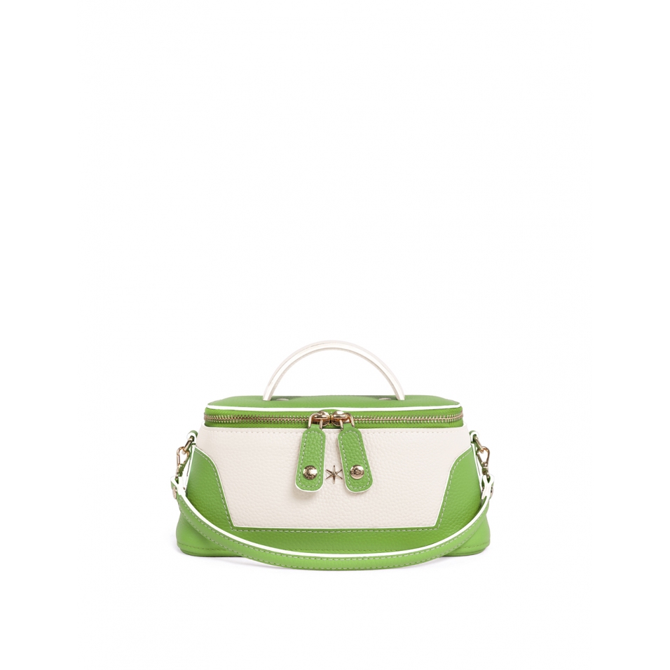 'Lingot Duo' Nappa Leather handbag Apple Green, Cream& Gold