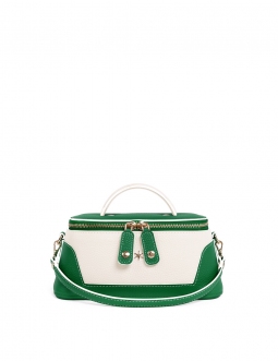 'Lingot Duo' Nappa Leather handbag Green, Cream& Gold
