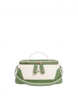'Lingot Duo' Sac à main Cuir Nappa Chocolat, Crème & Or