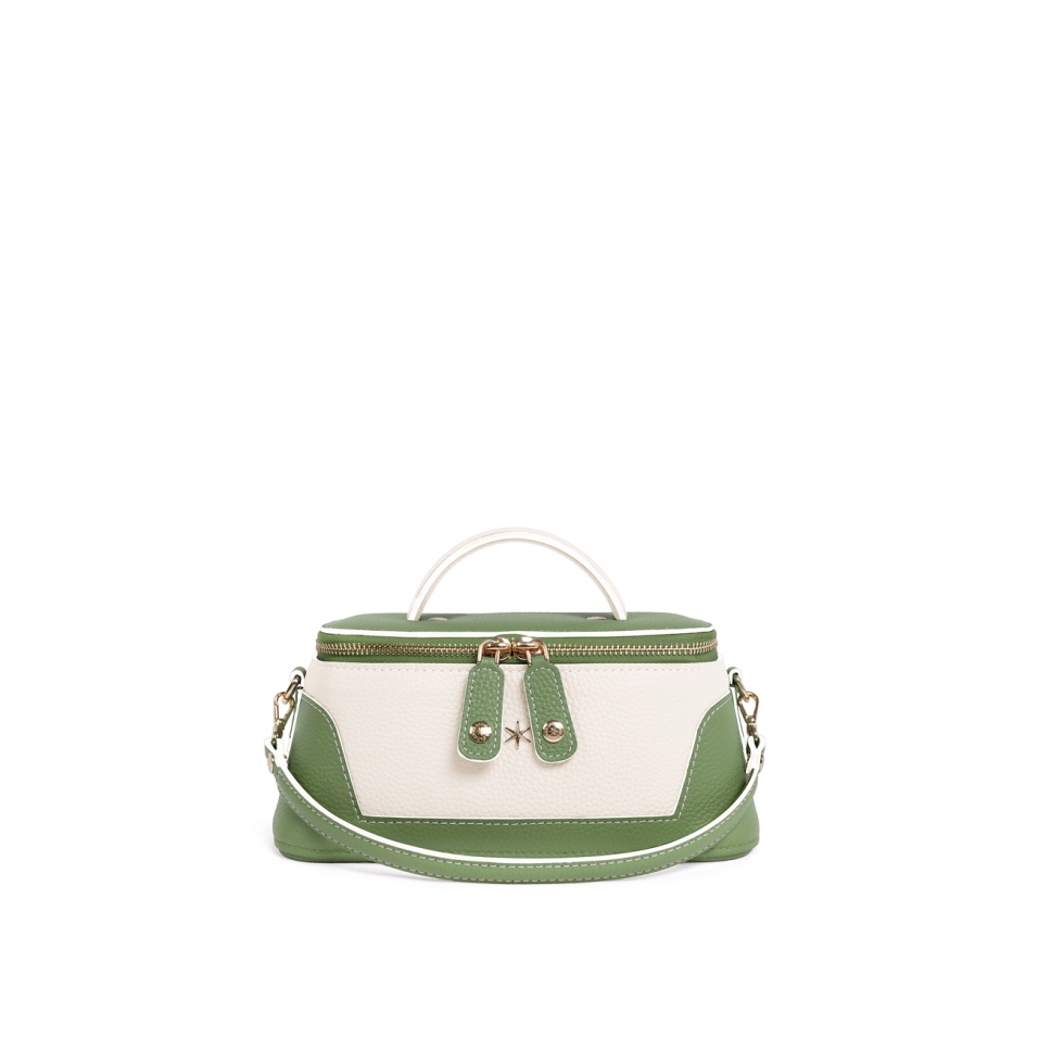 'Lingot Duo' Sac à main Cuir Nappa Chocolat, Crème & Or