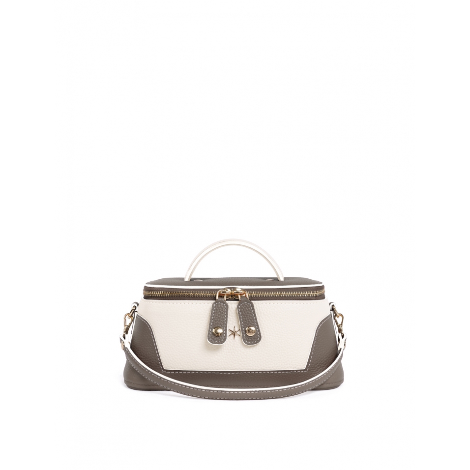 'Lingot Duo' Nappa Leather handbag Volcan, Cream & Gold