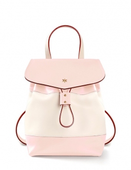 'Fontainebleau' Leather Backpack Light Pink & Gold