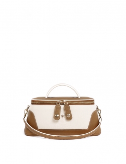 'Lingot Duo' Sac à main Cuir Nappa Cognac, Crème & Or
