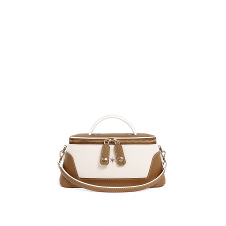 'Lingot Duo' Nappa Leather handbag Cognac, Cream & Gold