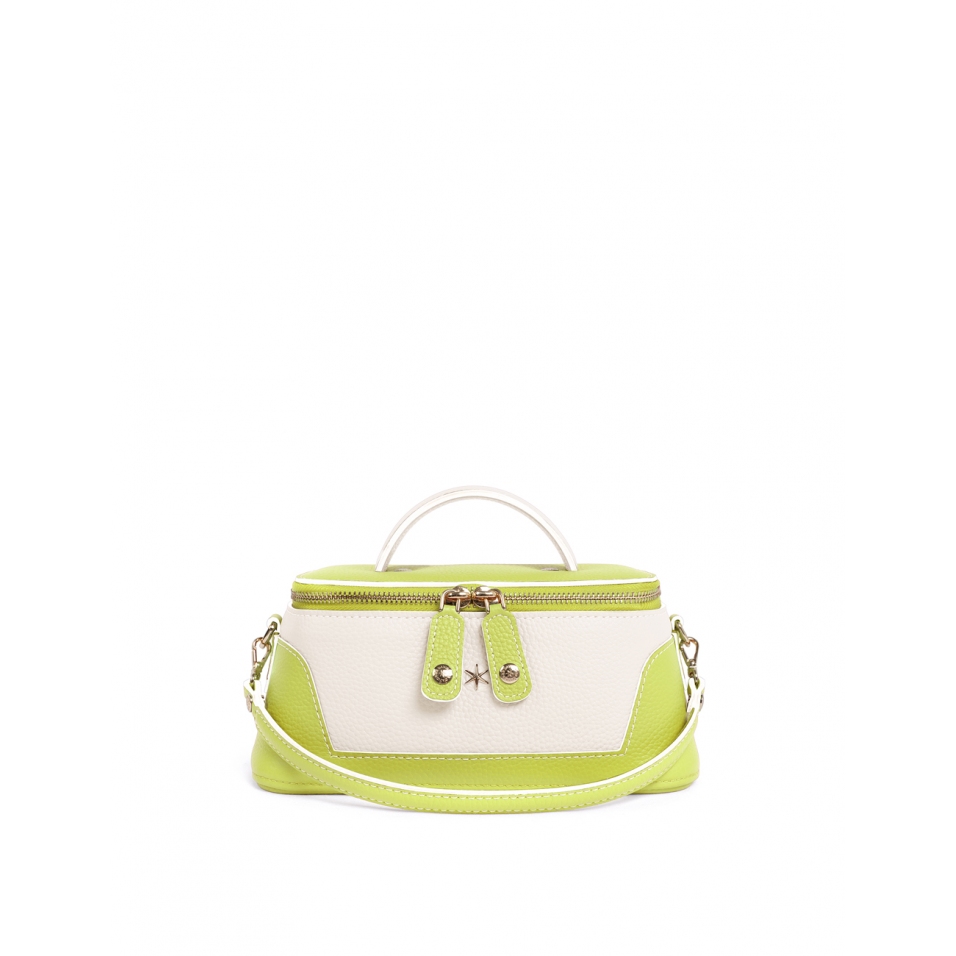 'Lingot Duo' Sac à main Cuir Nappa Paille, Crème & Or