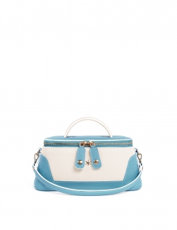 'Lingot Duo' Nappa Leather handbag Sky Blue, Cream & Gold