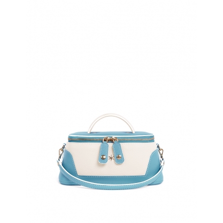 'Lingot Duo' Nappa Leather handbag Sky Blue, Cream & Gold