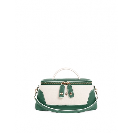 'Lingot Duo' Nappa Leather handbag Vert Pin, Cream & Gold
