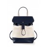 'Fontainebleau' Sac à dos Cuir Bleu Nuit & Or