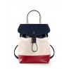 'Fontainebleau Duo' Sac à dos Cuir Crème, Bordeau, Bleu Nuit & Or