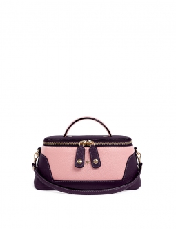 'Lingot Duo' Nappa Leather handbag Dark Purple, Light Pink & Gold