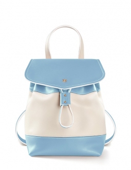'Fontainebleau' Sac à dos Cuir Azur & Or