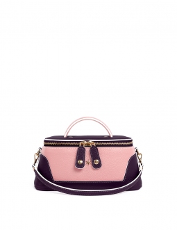 'Lingot Duo' Nappa Leather handbag Dark Purple, Light Pink & Gold