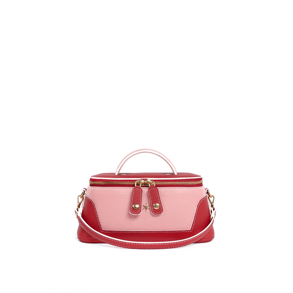 'Lingot Duo' Nappa Leather handbag Red, Light Pink & Gold