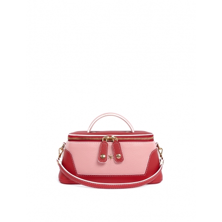 'Lingot Duo' Nappa Leather handbag Red, Light Pink & Gold