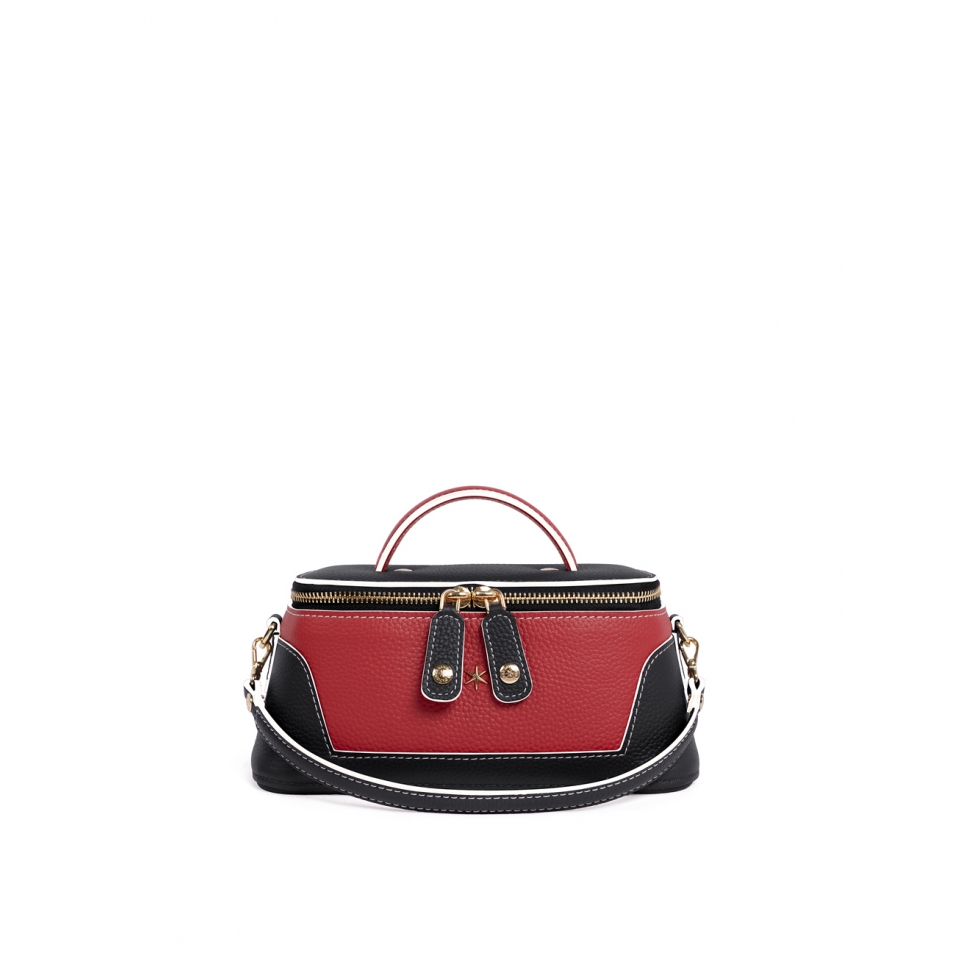 'Lingot Duo' Sac à main Cuir Nappa Ébène, Écrevisse & Or