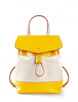 'Fontainebleau' Sac à dos Cuir Miel & Or