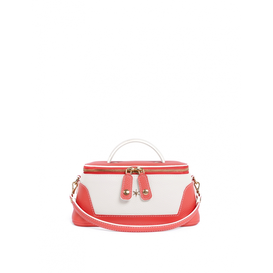 'Lingot Duo' Sac à main Cuir Nappa Pastèque, Neige & Or