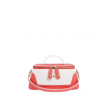 'Lingot Duo' Sac à main Cuir Nappa Pastèque, Neige & Or