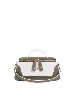 'Lingot Duo' Nappa Leather handbag Elephant Grey, Snow White & Gold