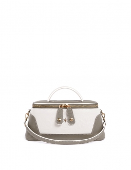 'Lingot Duo' Sac à main Cuir Nappa Tourterelle, Neige & Or