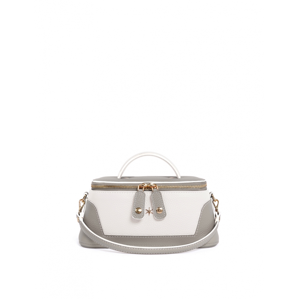 'Lingot Duo' Nappa Leather handbag Pearl Grey, Snow White & Gold