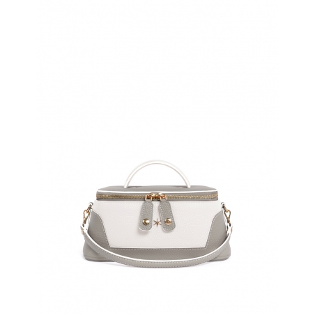 'Lingot Duo' Nappa Leather handbag Pearl Grey, Snow White & Gold