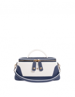 'Lingot Duo' Sac à main Cuir Nappa Marine, Neige & Or