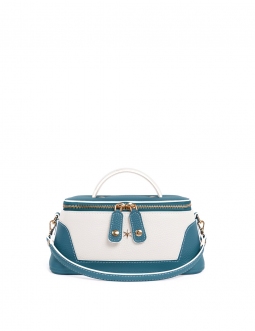 'Lingot Duo' Sac à main Cuir Nappa Indigo, Neige & Or
