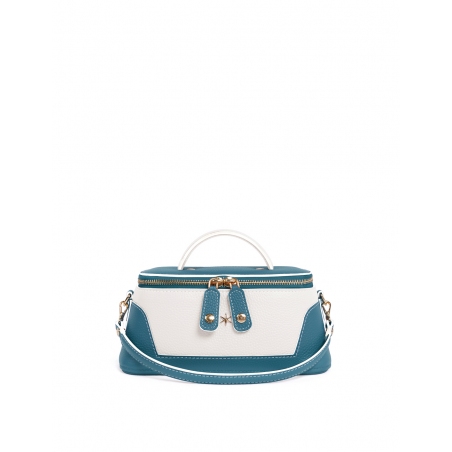 'Lingot Duo' Sac à main Cuir Nappa Indigo, Neige & Or