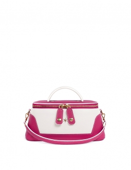'Lingot Duo' Sac à main Cuir Nappa Fuchsia, Neige & Or