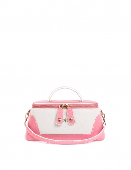'Lingot Duo' Nappa Leather handbag Rose, Snow White& Gold