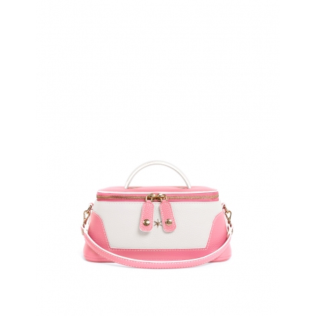 'Lingot Duo' Nappa Leather handbag Rose, Snow White& Gold