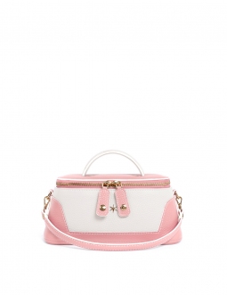 'Lingot Duo' Sac à main Cuir Nappa Rose Poudré, Neige & Or