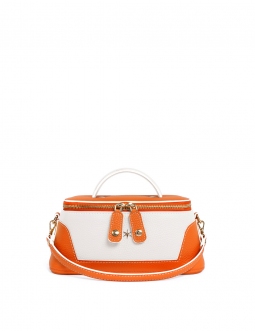'Lingot Duo' Nappa Leather handbag Orange, Snow White & Gold