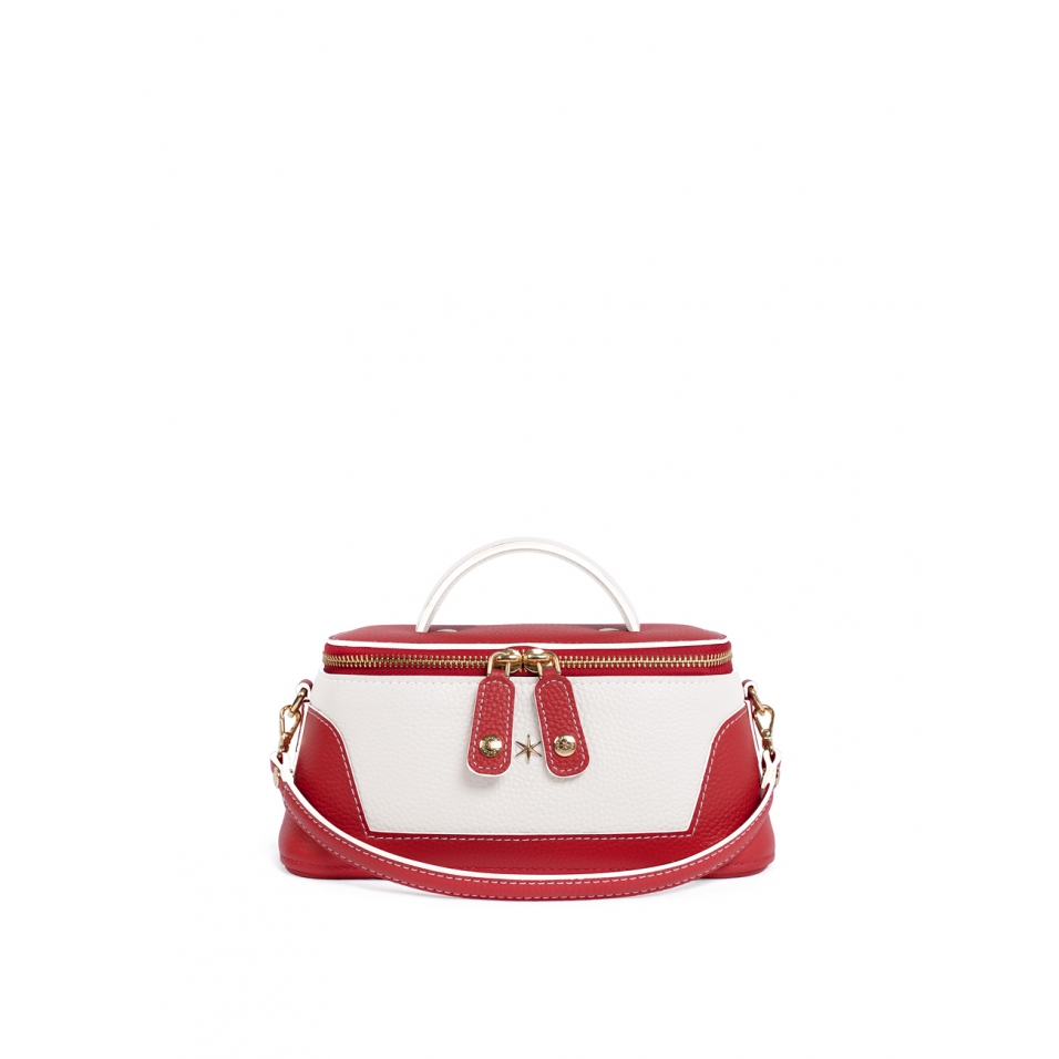 'Lingot Duo' Sac à main Cuir Nappa Écrevisse, Neige & Or