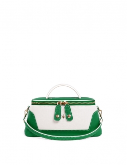 'Lingot Duo' Nappa Leather handbag Green, Snow White & Gold