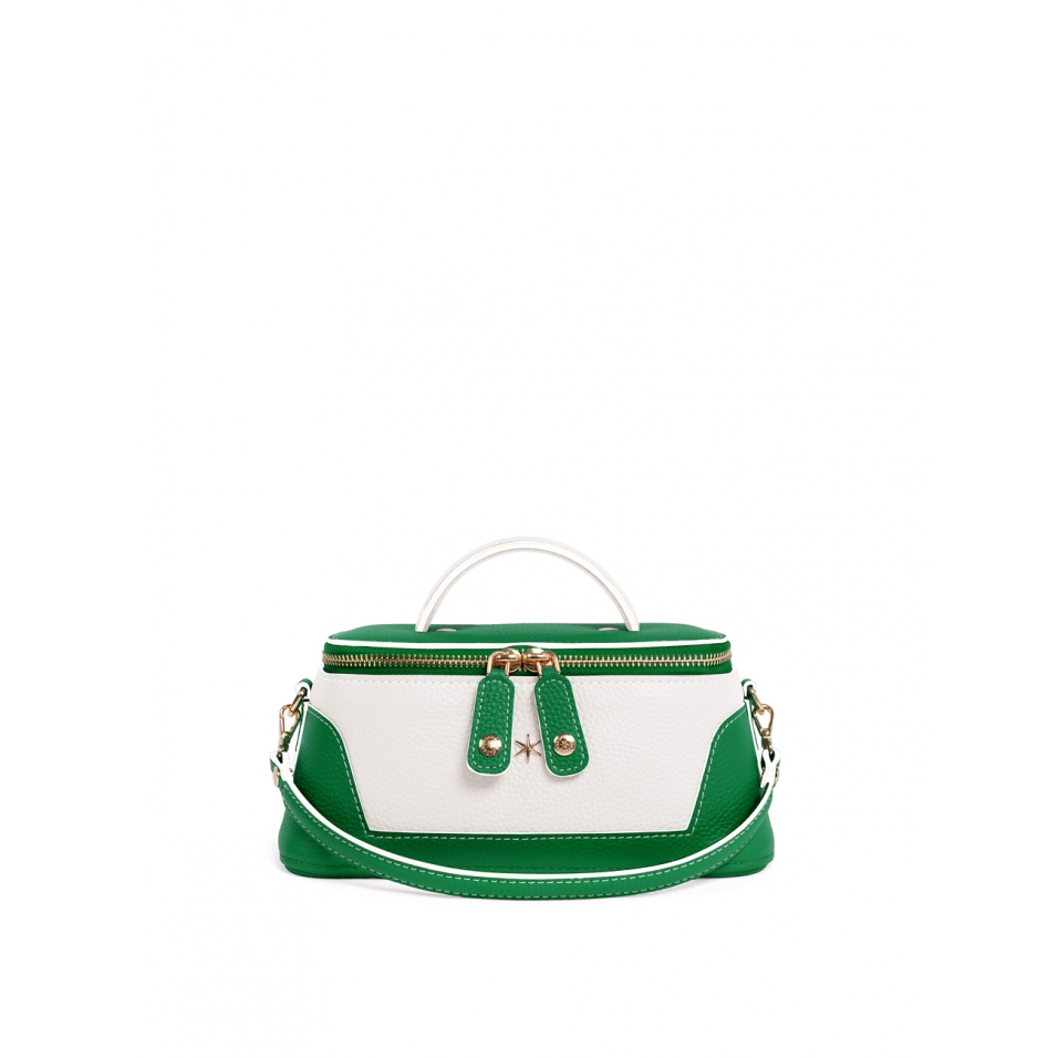 'Lingot Duo' Sac à main Cuir Nappa Lagon, Neige & Or