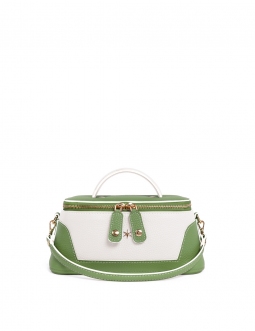 'Lingot Duo' Nappa Leather handbag Chocolate, Snow White & Gold