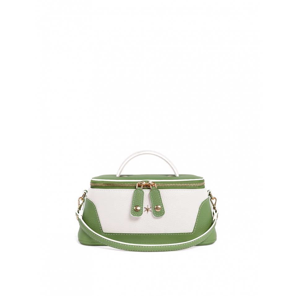 'Lingot Duo' Nappa Leather handbag Chocolate, Snow White & Gold