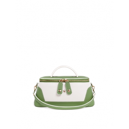 'Lingot Duo' Nappa Leather handbag Chocolate, Snow White & Gold