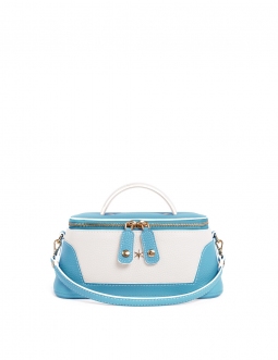 'Lingot Duo' Nappa Leather handbag Sky Blue, Snow White & Gold