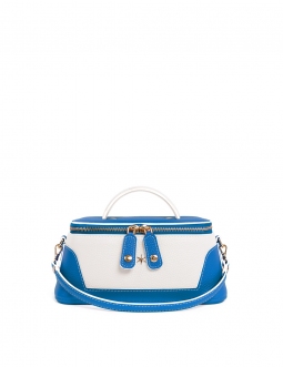 'Lingot Duo' Nappa Leather handbag Cyan, Snow White & Gold