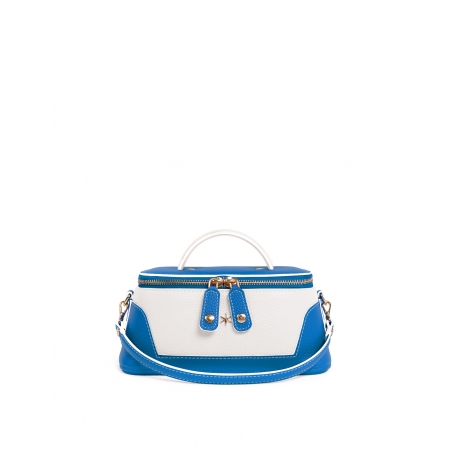 'Lingot Duo' Nappa Leather handbag Cyan, Snow White & Gold