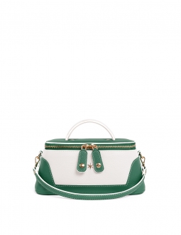 'Lingot Duo' Sac à main Cuir Nappa Vert Pin, Neige & Or
