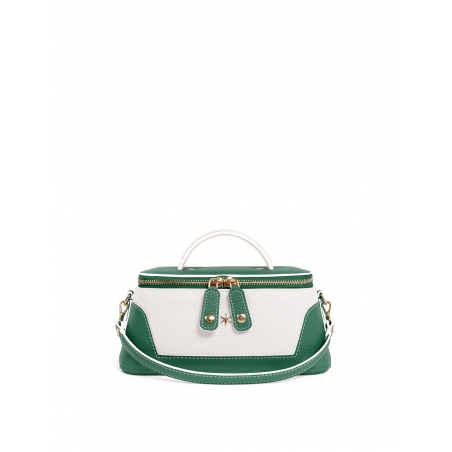 'Lingot Duo' Sac à main Cuir Nappa Vert Pin, Neige & Or