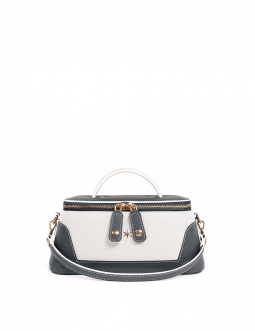 'Lingot Duo' Sac à main Cuir Nappa Ardoise, Neige & Or