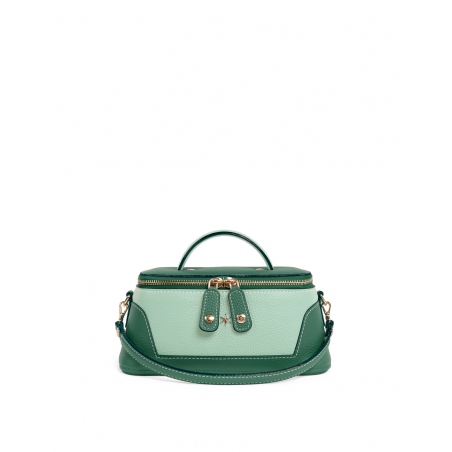 'Lingot Duo' Sac à main Cuir Nappa Vert Pin, Opaline & Or