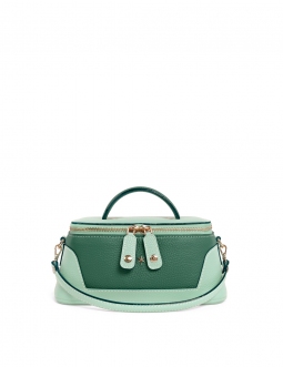 'Lingot Duo' Nappa Leather handbag Opaline, Vert Pin & Gold